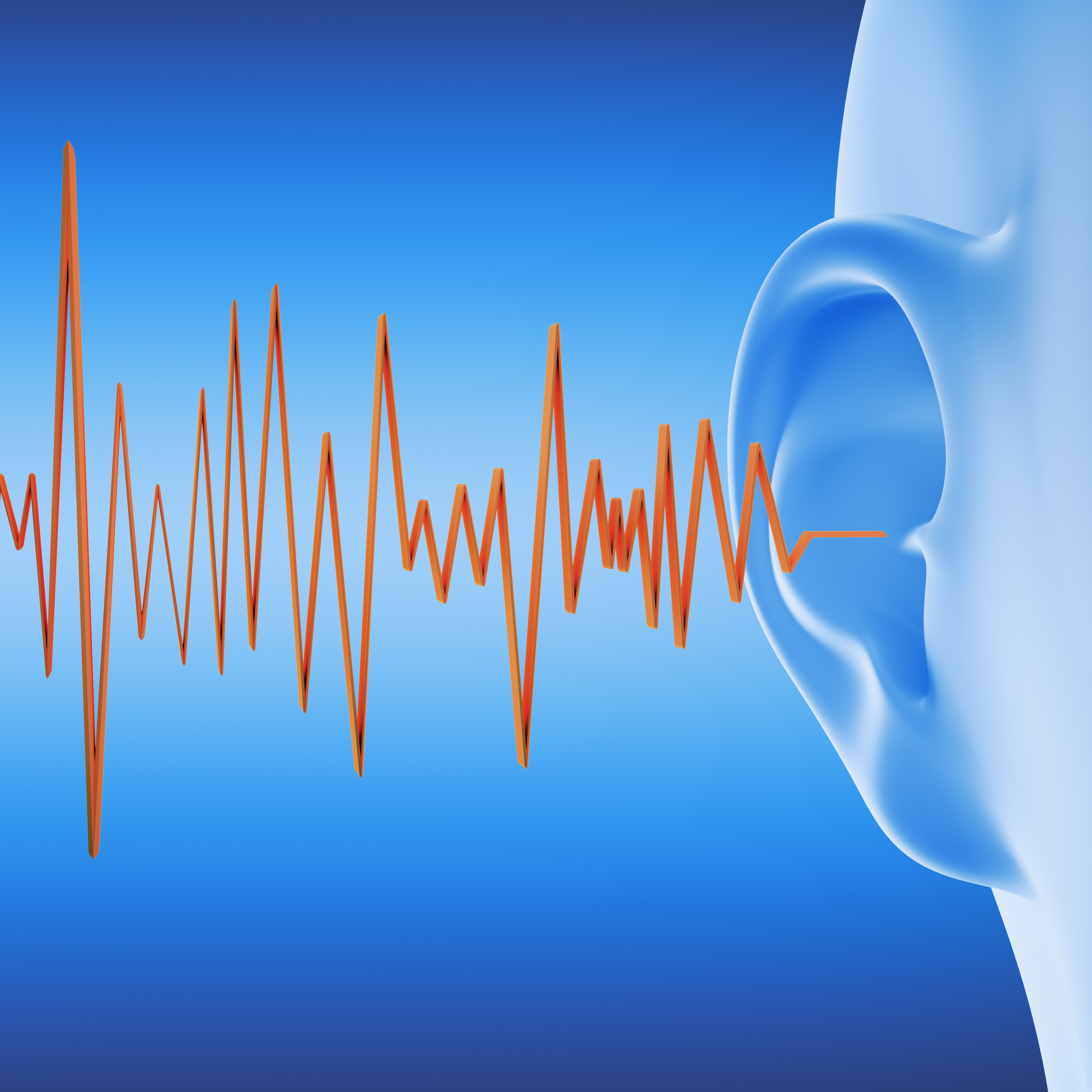 Sound waves traveling into an ear.