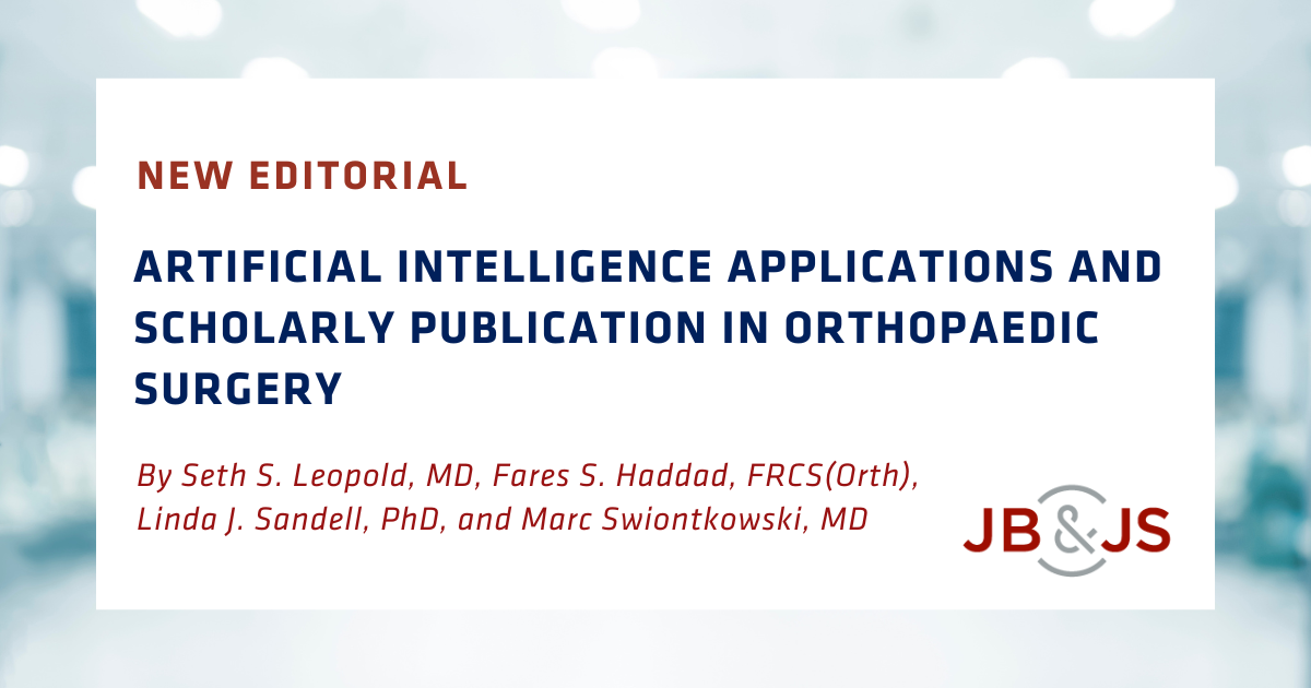Artificial Intelligence (AI) Applications and Scholarly Publication in Orthopaedic Surgery