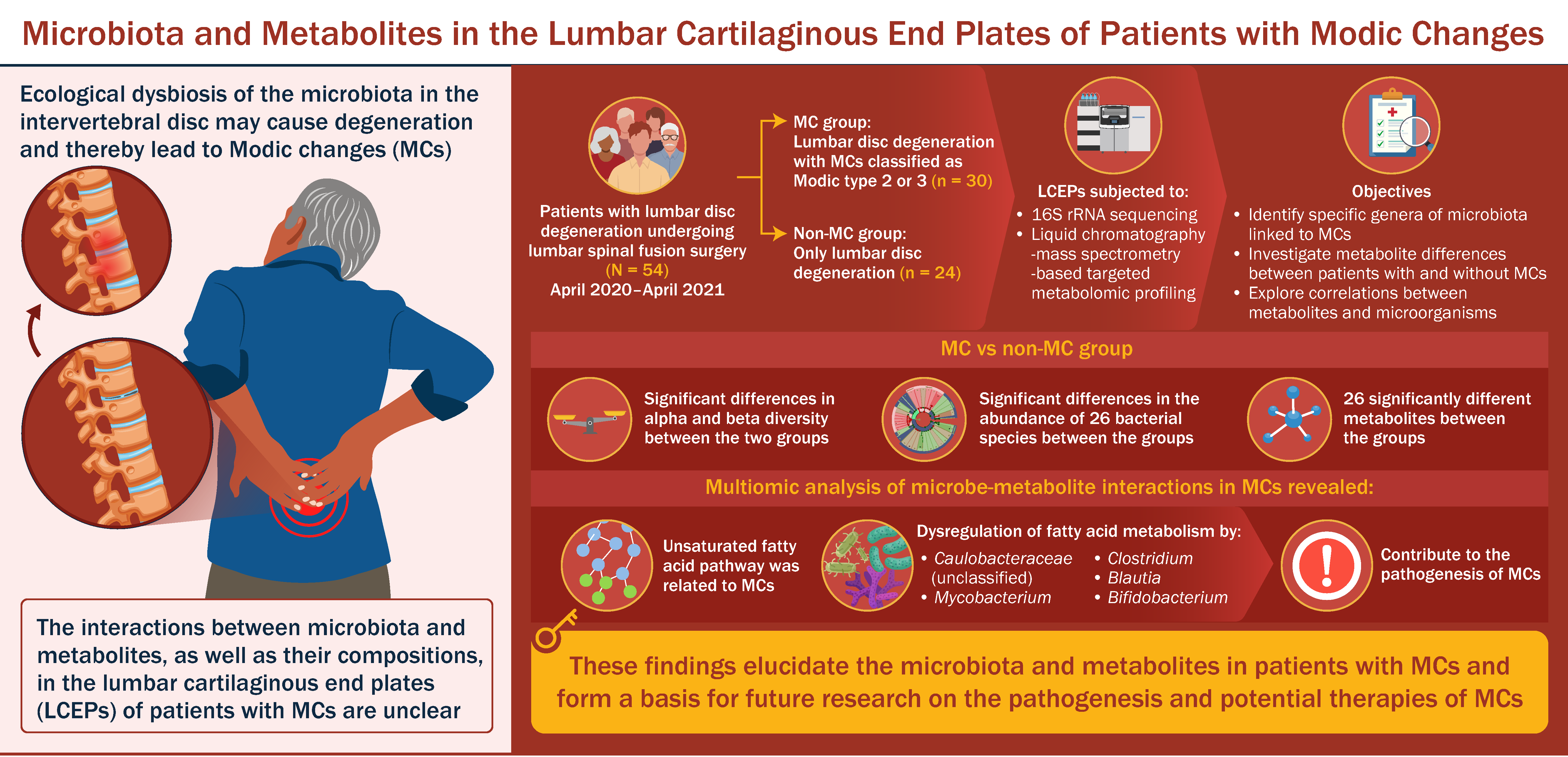 Microbiota and Metabolites in the Lumbar Cartilaginous End Plates of Patients with Modic Changes