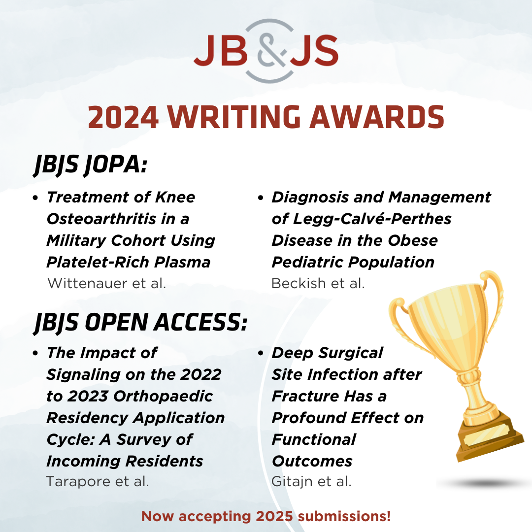 JBJS Open Access and JBJS JOPA 2024 Award Winners