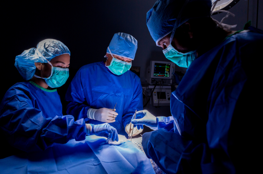 Surgeons in the operating room.